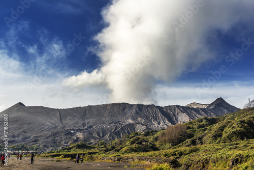 Mt Bromo which is 2329 metres high, is an active volcano and part of the Tengger massif, in East Java, Indonesia