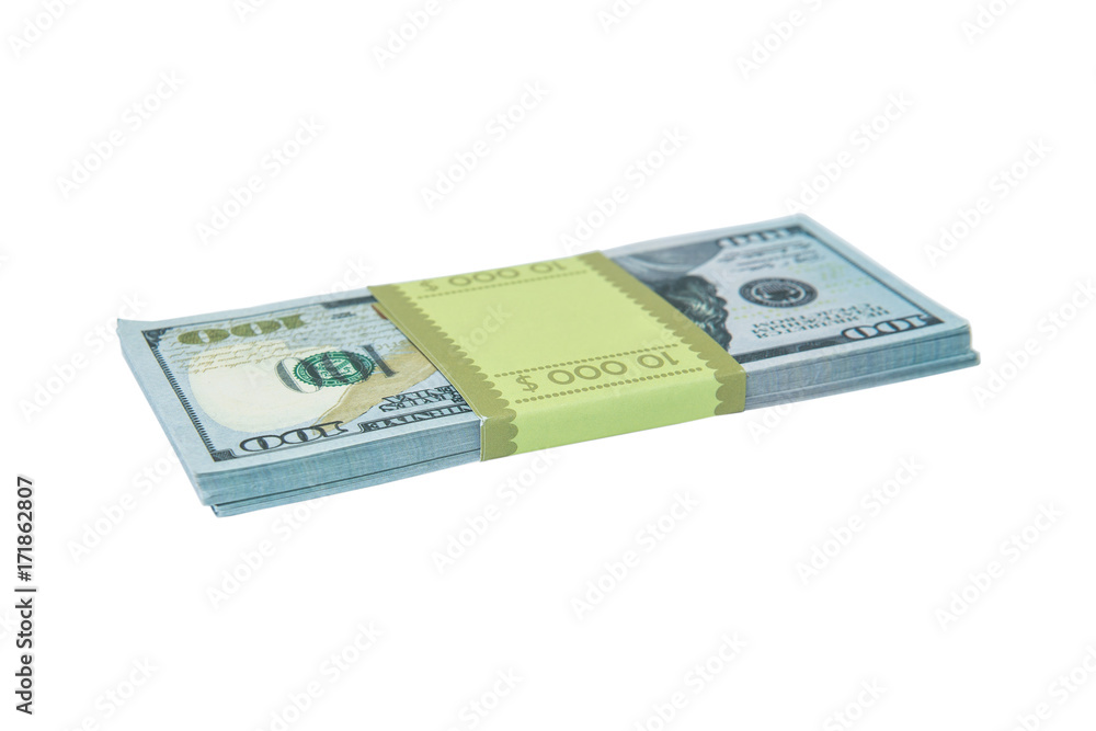 dollars bundle isolated white dollars bundle isolated white