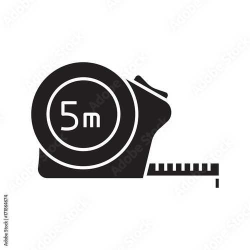 Measuring tape glyph icon
