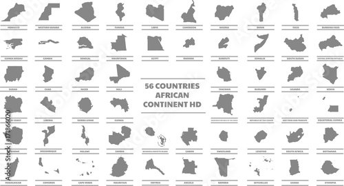 56 pays du continent africain en haute définition