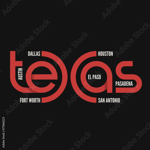 Texas state. T-shirt and apparel vector design, print, typography, poster, emblem.