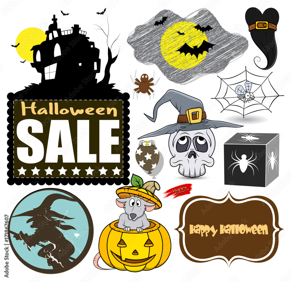 Obraz premium Horrible Halloween Vector Elements