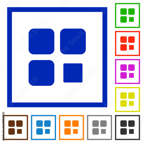 Component stop flat framed icons