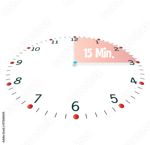 15 minutes. 1 quarter of an hour