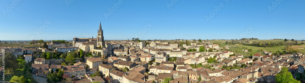 Saint-Emilion, vue générale,  panorama, Gironde, France