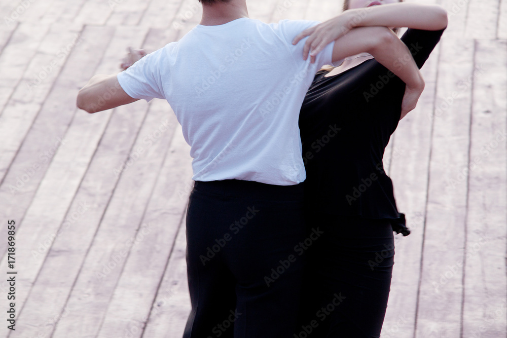 Couple dancing waltz or tango