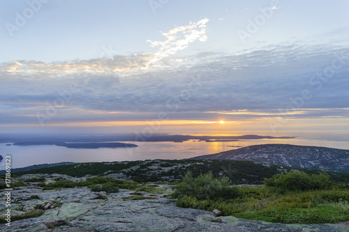Sun rising over Gulf of Maine