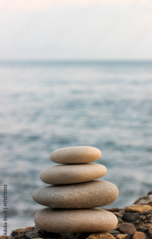 pyramid from stones, stones on sea shore, harmony, white stone pyramid from stones, stones on sea shore, harmony, white stone