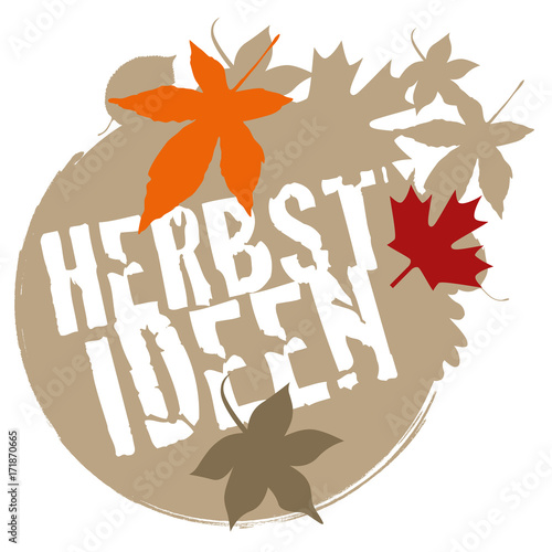 Herbst Ideen - Button / Aufdruck mit Herbstlaub