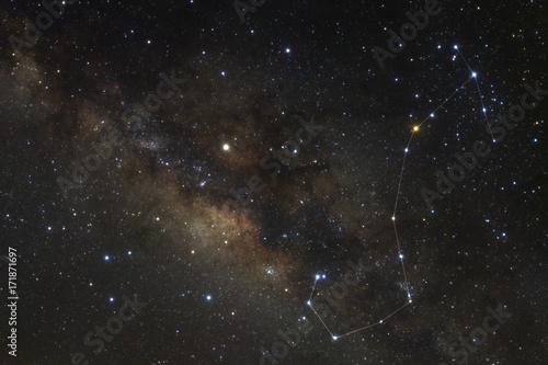 Constellation Scorpius and milky way galaxy photo