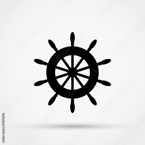 Handwheel icon simple flat style illustration.
