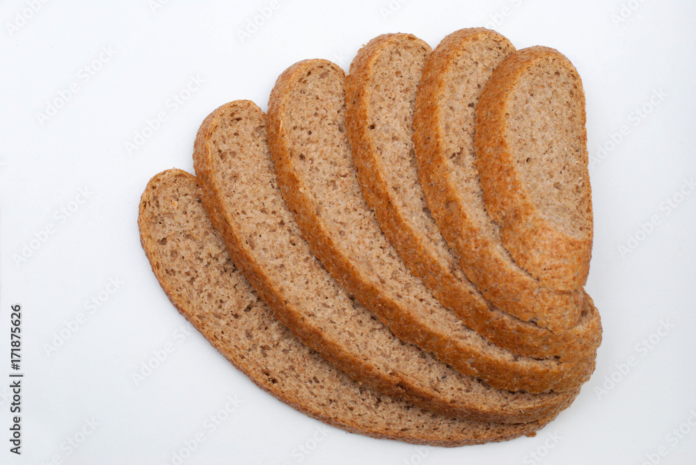rye bread on gray background rye bread on gray background