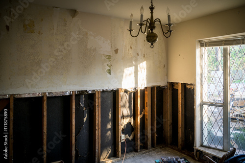 Принти на полотні Inside a Houston home after Hurricane Harvey