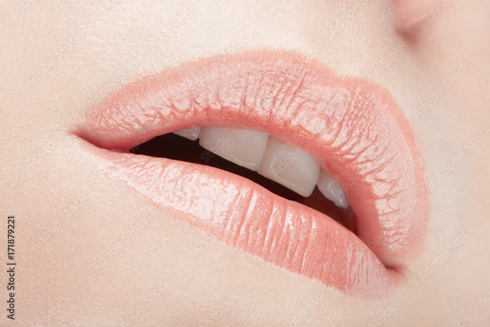 Obraz premium Lips, woman mouth close up