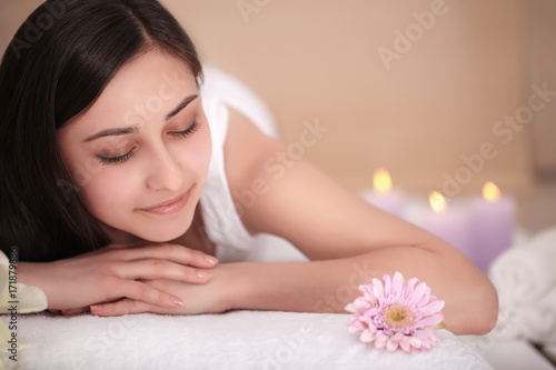 Spa Woman. Massage Procedure In Beauty Spa Salon. Body Care