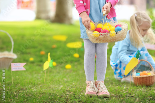 Little girl with basket of ...