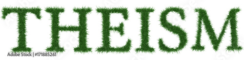 Принти на полотні Theism - 3D rendering fresh Grass letters isolated on whhite background