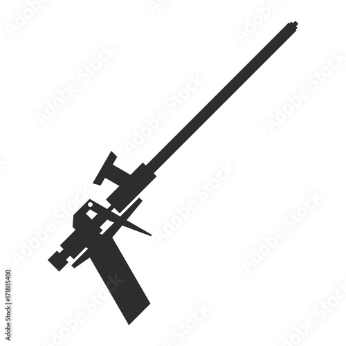 Gun for polyurethane foam. Repair tool silhouette.