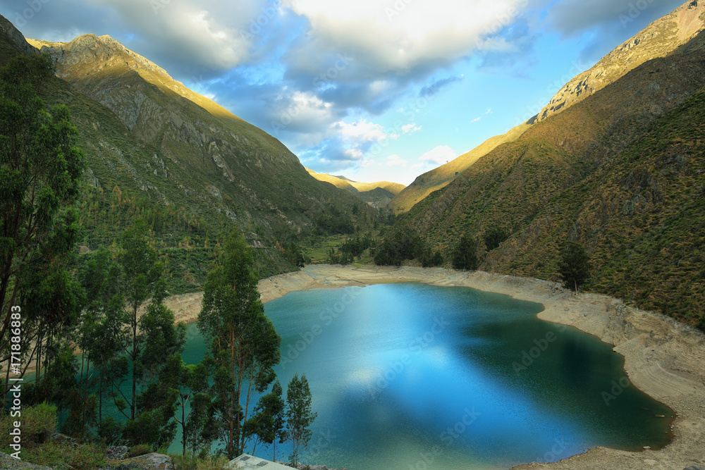 Turquoise lagoon in Laraos, Peru