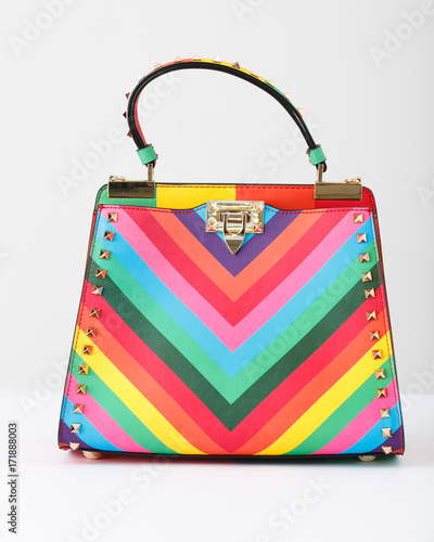 The color leather handbag