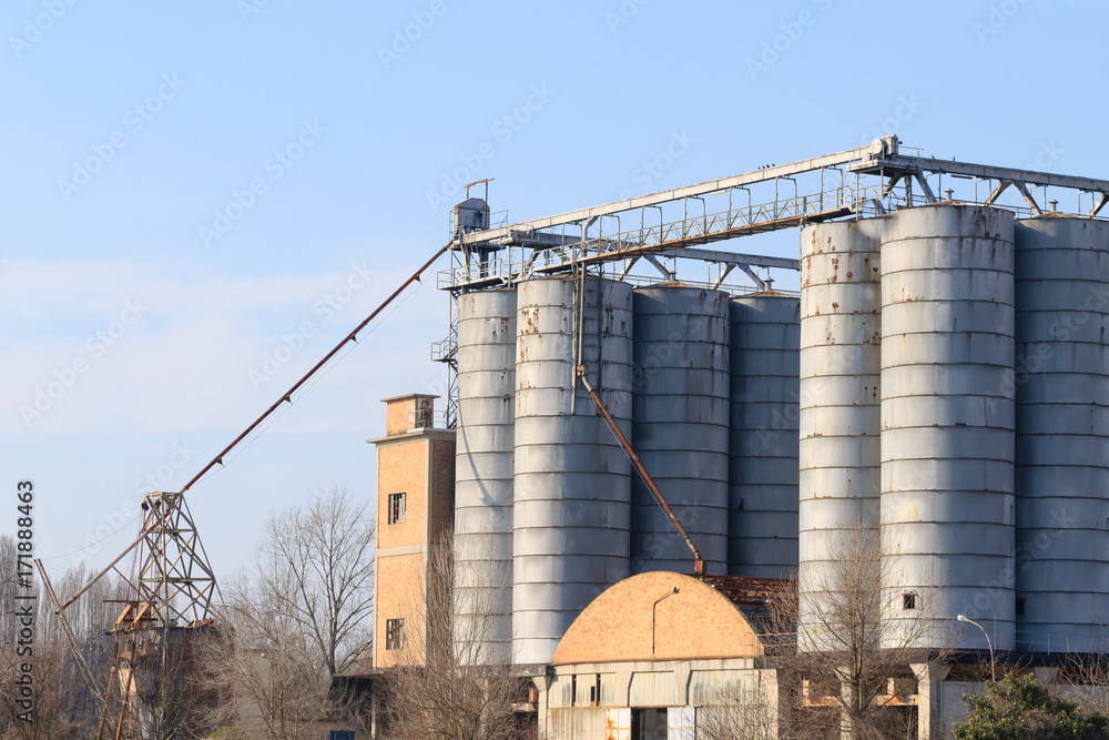 Old abandoned factory,industrial archeology.Italy