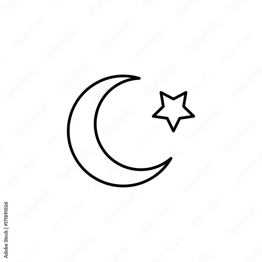 islam star and crescent moon icon islam star and crescent moon icon