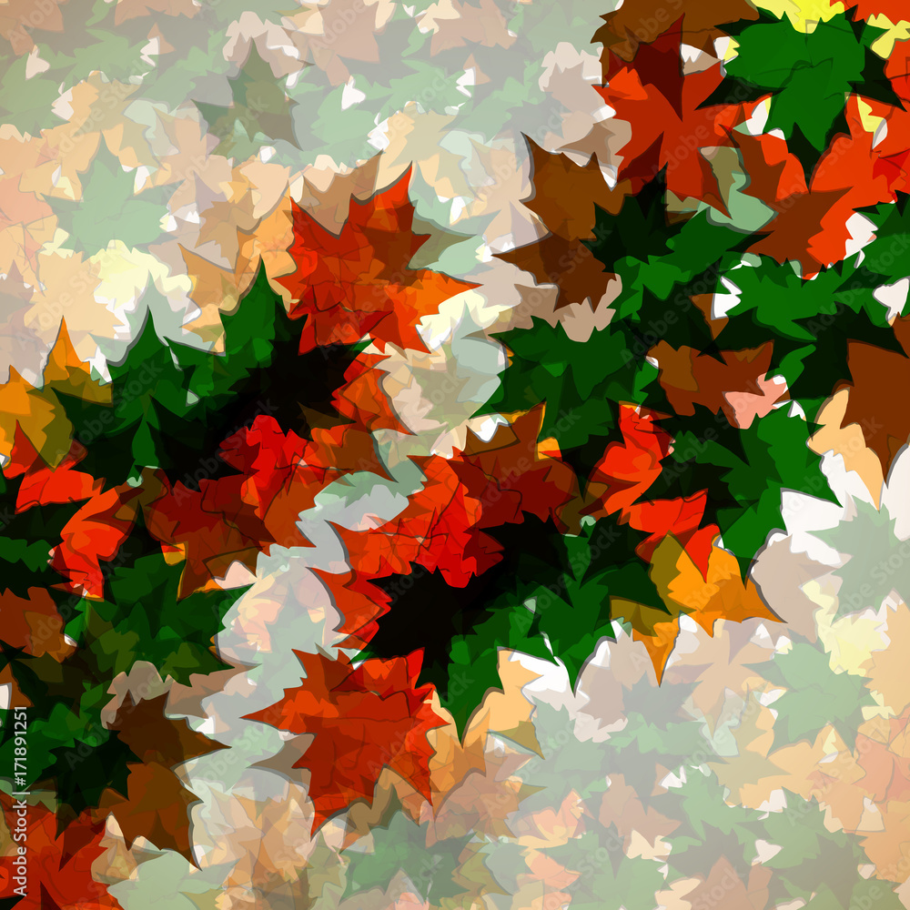 Fototapeta premium Autumn background of maple leaves. Colofrul image