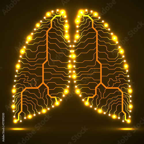 Abstract human lung, technology background, vector illustration eps 10