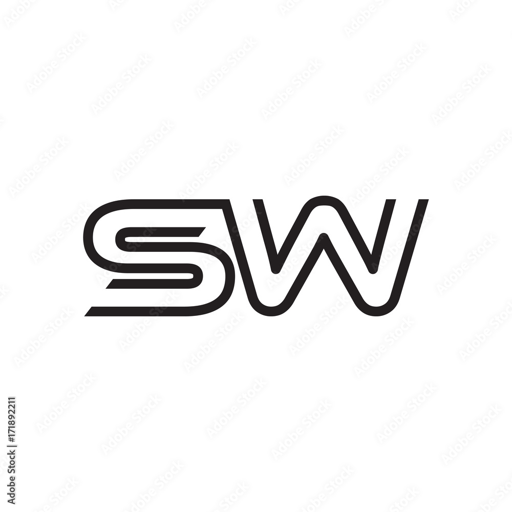 initial letter logo line unique modern SA to SZ initial letter logo line unique modern SA to SZ