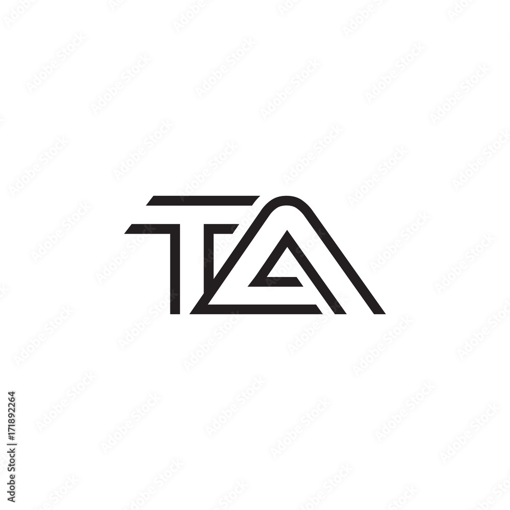initial letter logo line unique modern TA to TZ initial letter logo line unique modern TA to TZ