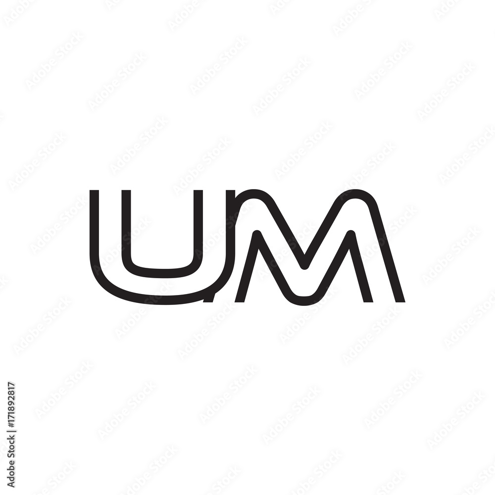 initial letter logo line unique modern UA to UZ