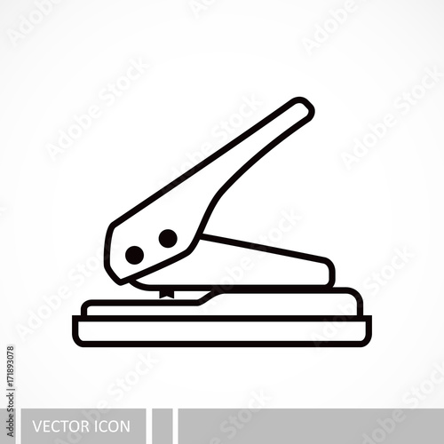 Hole puncher. Vector icon in a line design style.