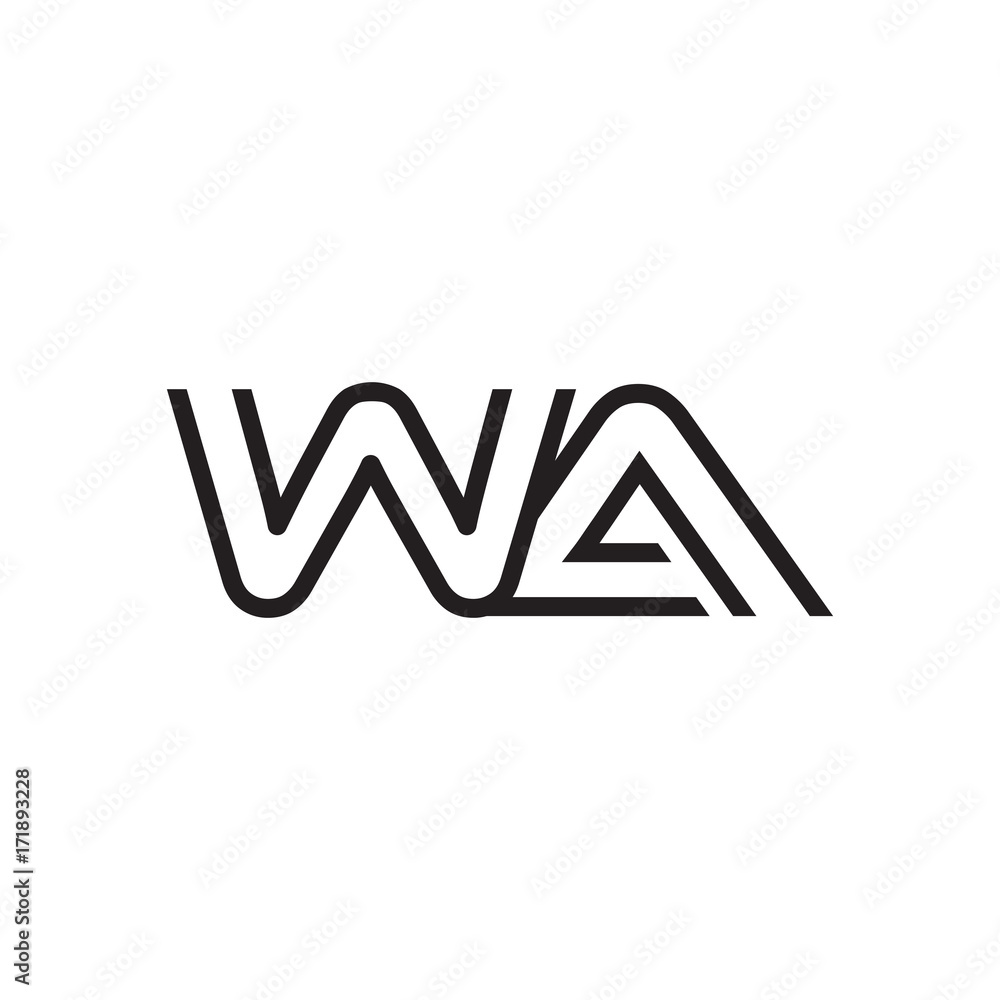 initial letter logo line unique modern WA to WZ initial letter logo line unique modern WA to WZ
