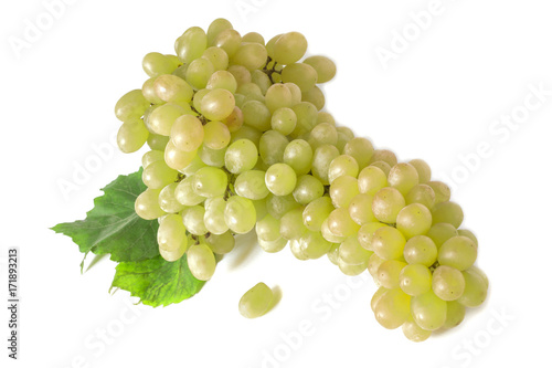 large grape of ripe white grapes