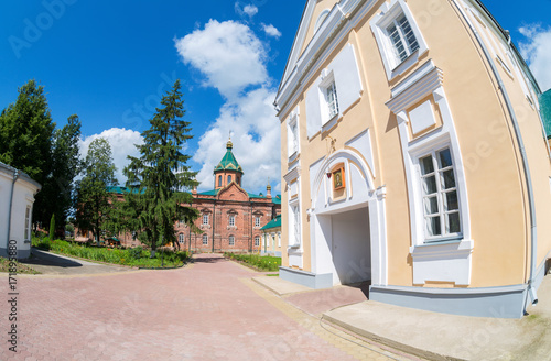 View on the Holy Spirit Monastery in Borovichi, Russia. Monastery was founded in 1327