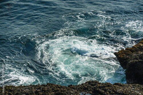 Beautiful waves at sea shore at Carmel