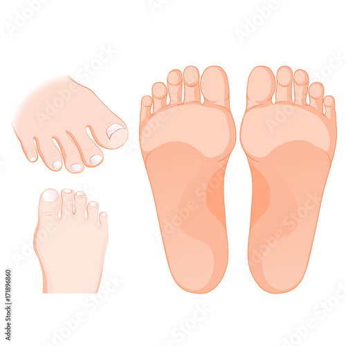 Foot care. Set Icons
