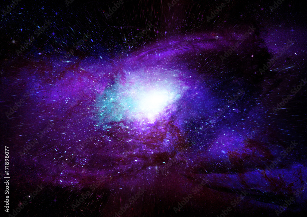 Obraz premium Stars, dust and gas nebula in a far galaxy