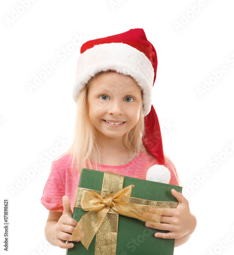 Cute girl with Christmas pr...