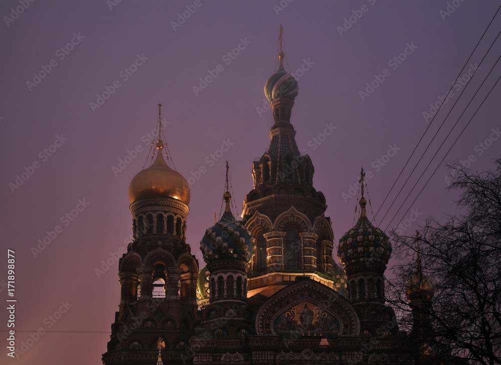 Cathedral of Resurrection of Christ - temple of Savior on Blood in Saint Petersburg. Russia