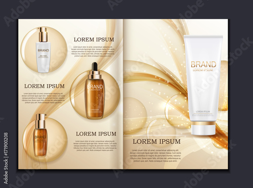 Design Cosmetics Product  Brochure Template for Ads or Magazine 