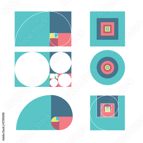 golden ratio template vector illustration fibonacci