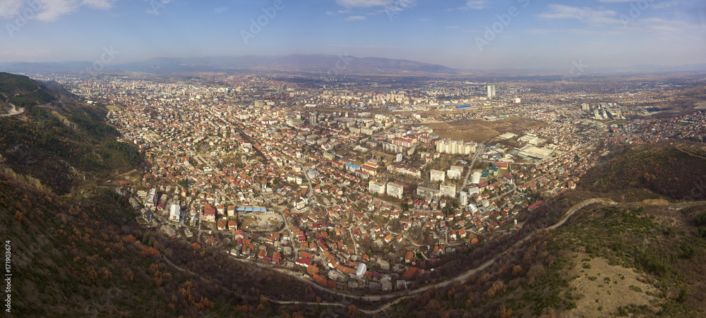 Aerial view of Skopje City the Capitol City of Macedonia