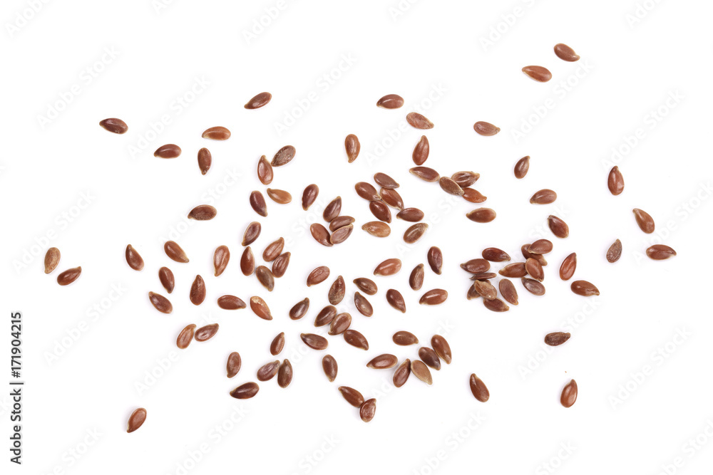flax seeds isolated on white background. Top view flax seeds isolated on white background. Top view