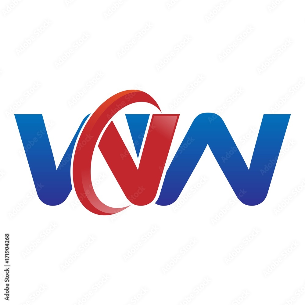 modern vector initial letters logo swoosh ww red blue modern vector initial letters logo swoosh ww red blue