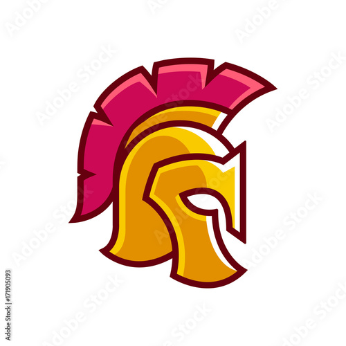 Golden gladiator helmet logo