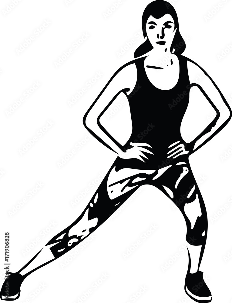 Fototapeta premium abstract fitness woman, trained female body
