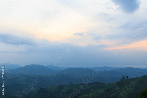Beautiful views of mountain and sky landscape