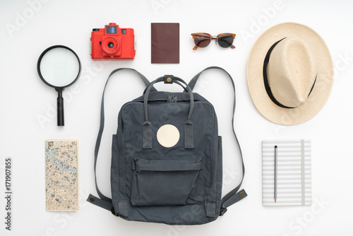 Backpack with travel supplies