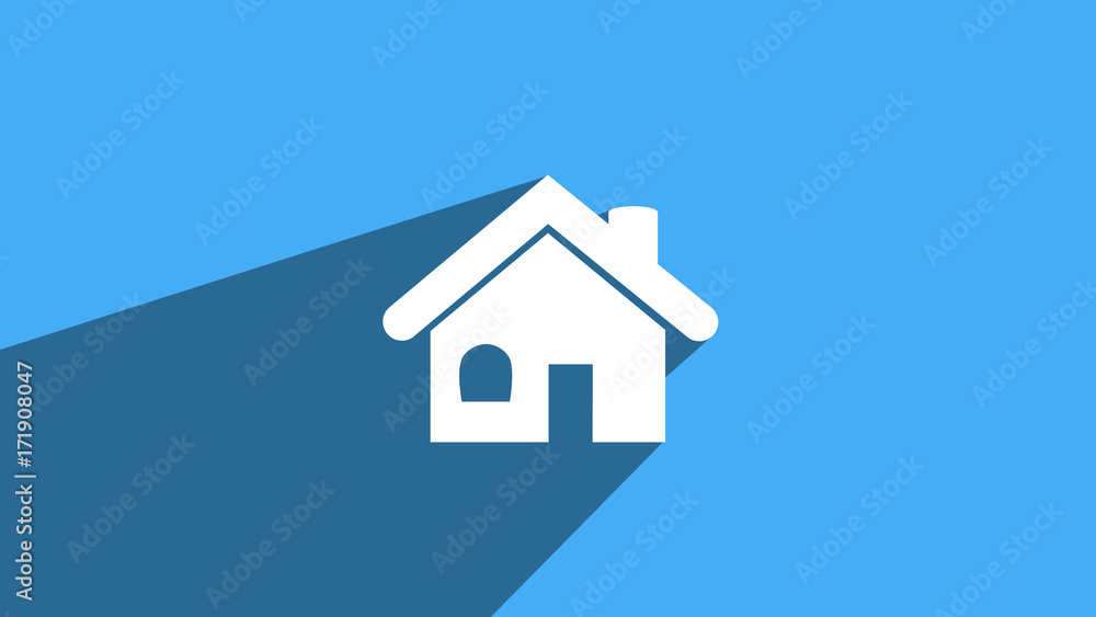 Naklejka premium simple House icon with long shadow blue